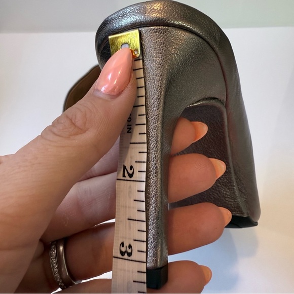 ANTONIO MELANI Silver Pewter Leather Pointed Mule Heels 7.5 - Picture 12 of 12